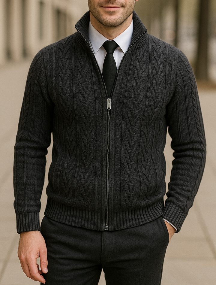 Madison | Knitted Cashmere Winter Gilet with Zip
