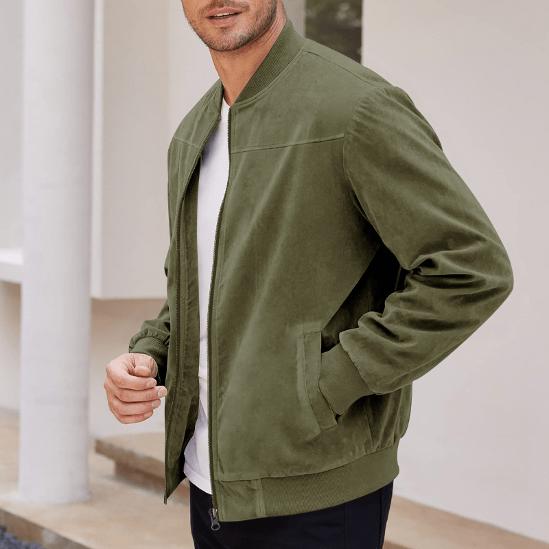 Vintage Suede Men's Jacket with Zip – Bold, Timeless and Luxuriously Finished