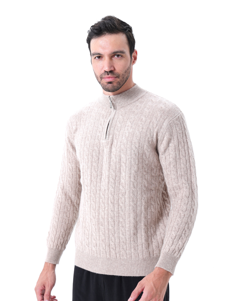 De Veneto – Cashmere Half-Zip Cardigan