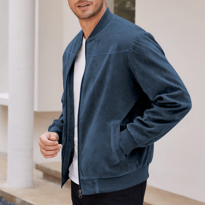 Vintage Suede Men's Jacket with Zip – Bold, Timeless and Luxuriously Finished