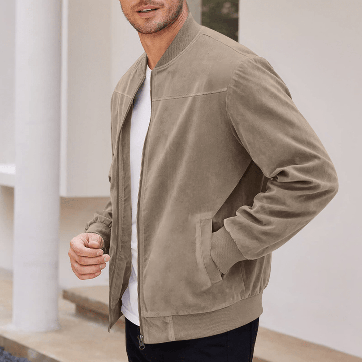 Vintage Suede Men's Jacket with Zip – Bold, Timeless and Luxuriously Finished
