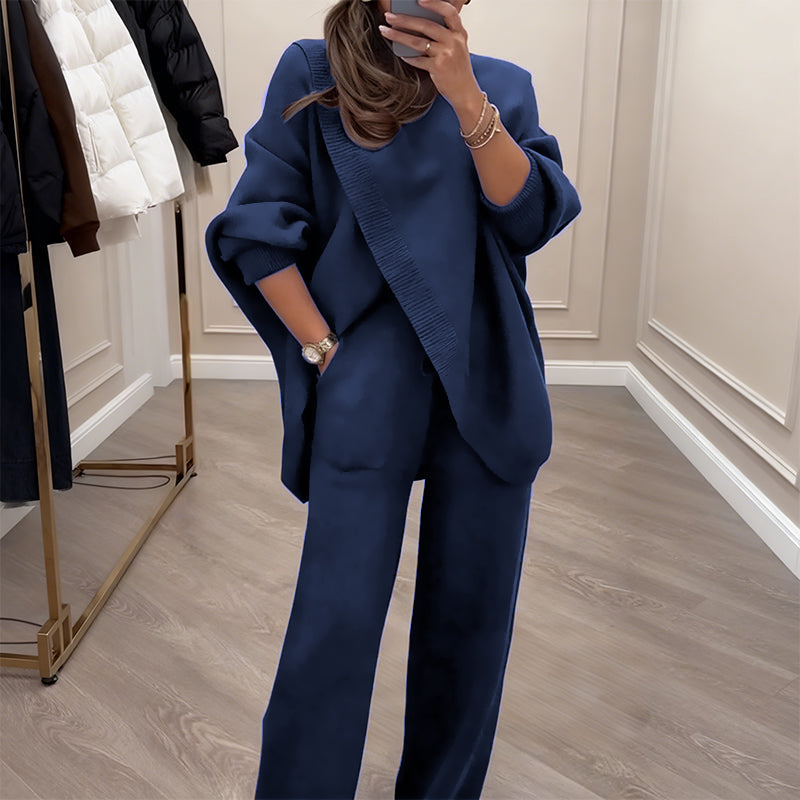 Asymmetrical Knit Two-Piece Set
