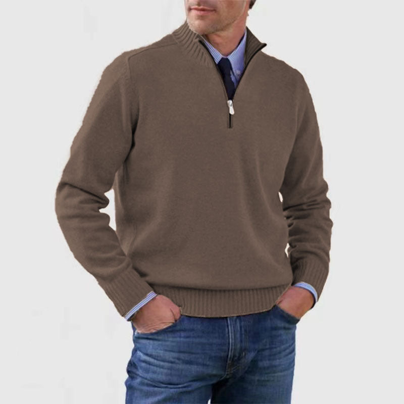 Collarless Sweater – Soft, Warm & Stylish Ladies' Sweater with Zip for Comfort and Elegance