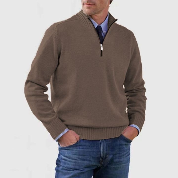 Collarless Sweater – Soft, Warm & Stylish Ladies' Sweater with Zip for Comfort and Elegance