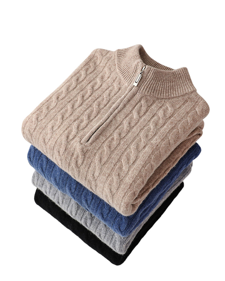 De Veneto – Cashmere Half-Zip Cardigan