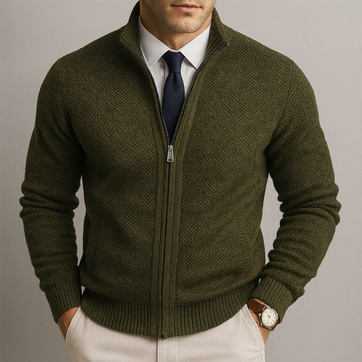 Adrien | Zip-Up Merino Wool Cardigan