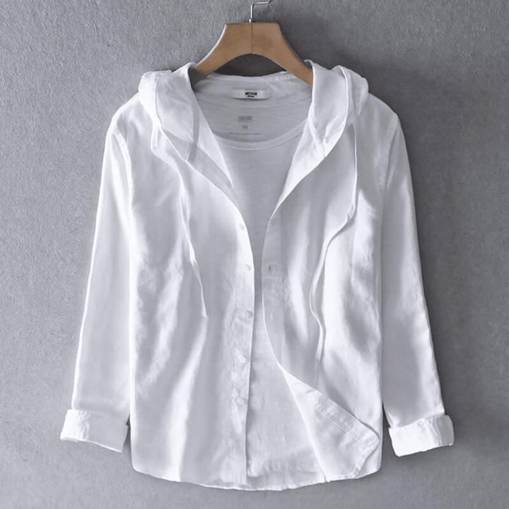 Button Hoodie – Lightweight Cotton-Linen Blend Hoodie with Buttons