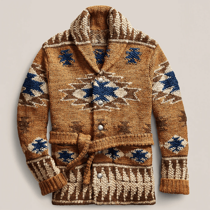 Outlaw Jacquard Cardigan – Luxe Knitted Men's & Women's Cardigan with Timeless Design