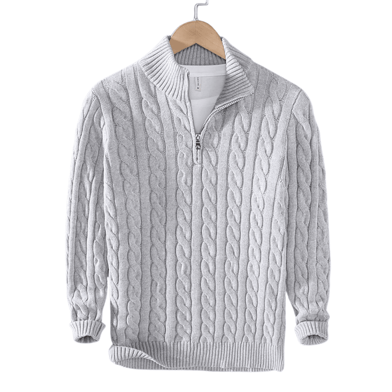 Half Zip Cotton Sweater – Stylish Jumper with Zip Neck