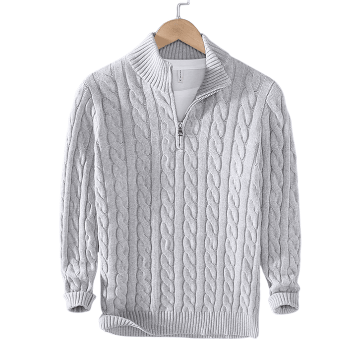 Half Zip Cotton Sweater – Stylish Jumper with Zip Neck