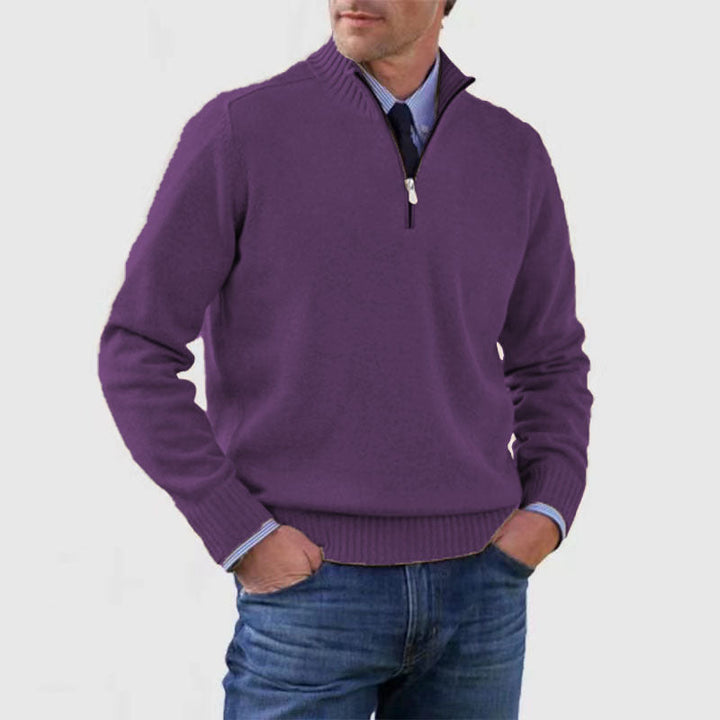 Collarless Sweater – Soft, Warm & Stylish Ladies' Sweater with Zip for Comfort and Elegance