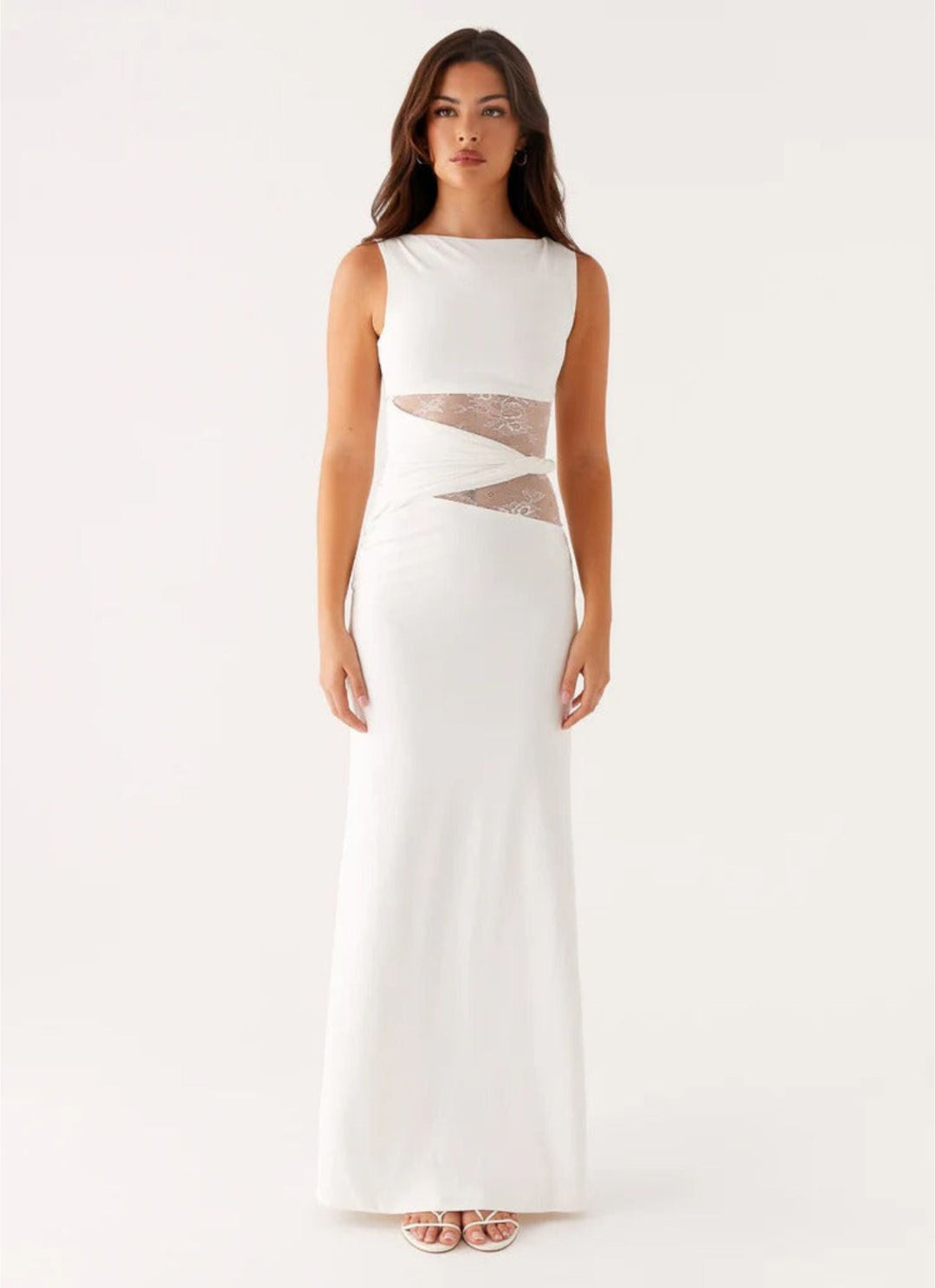 Leni | Figure-Hugging Maxi Dress with Subtle Cutouts and Lacing