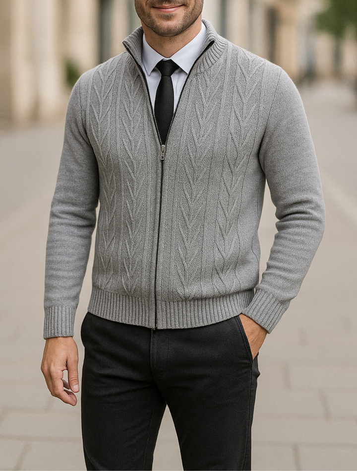 Madison | Knitted Cashmere Winter Gilet with Zip
