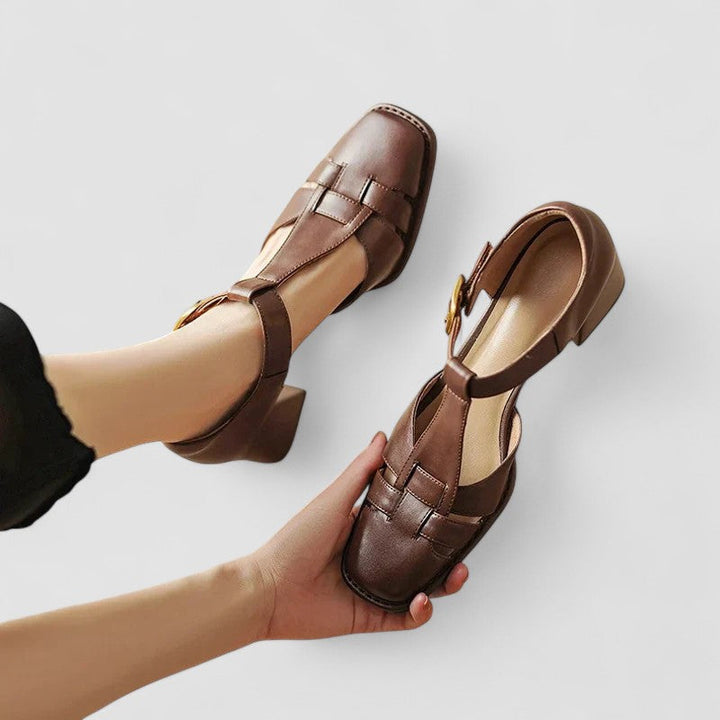 Scarlett™ – Orthopedic T-Strap Block Heels