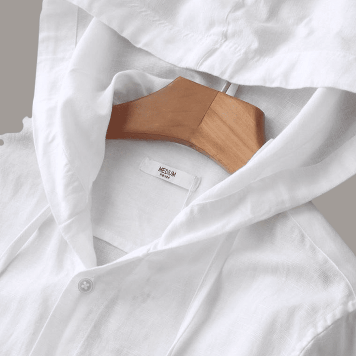 Button Hoodie – Lightweight Cotton-Linen Blend Hoodie with Buttons