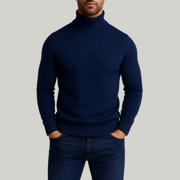 Elegant Men's Wool Roll Neck Jumper – Timeless Warmth & Stylish Comfort