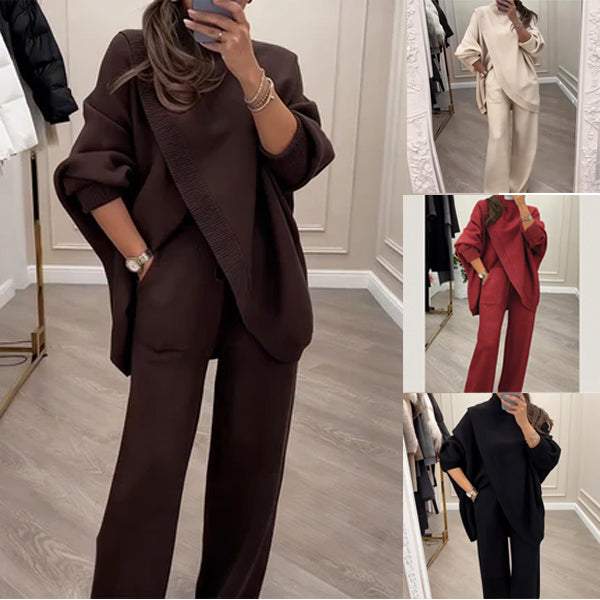 Asymmetrical Knit Two-Piece Set