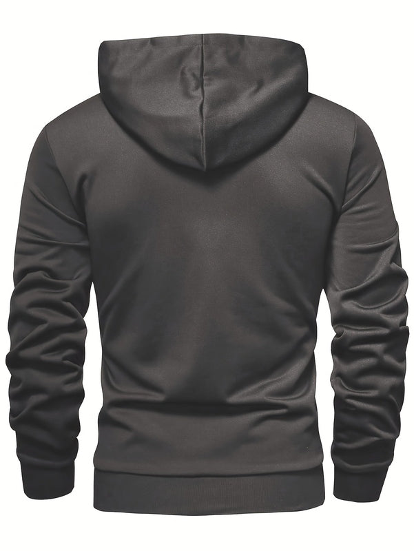 Casual Hoodie with Long Sleeves and Buttons – Comfortable Jumper for Everyday Use