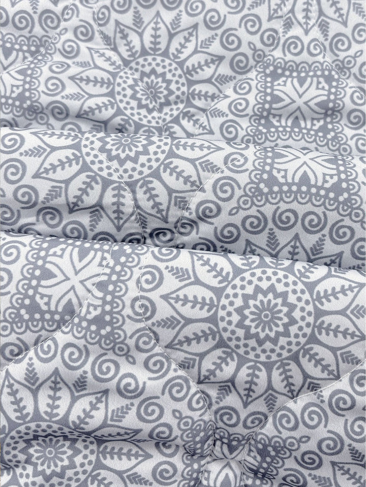 Women's Vintage Geometric Print Quilted Jacket