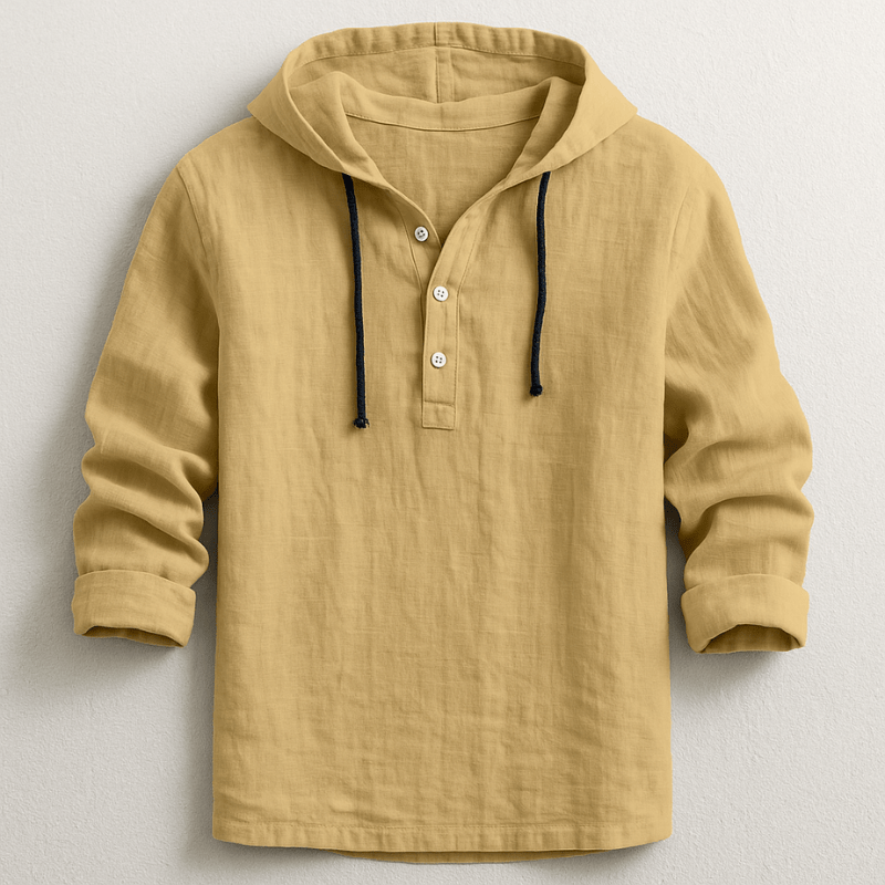 Hoodie Shirt for Men – Lightweight Cotton-Linen, Breathable & Stylish