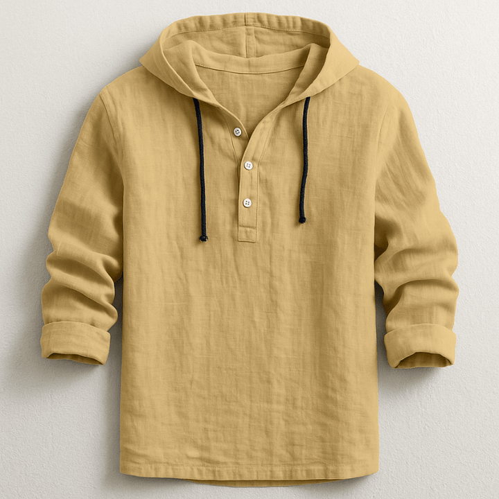 Hoodie Shirt for Men – Lightweight Cotton-Linen, Breathable & Stylish