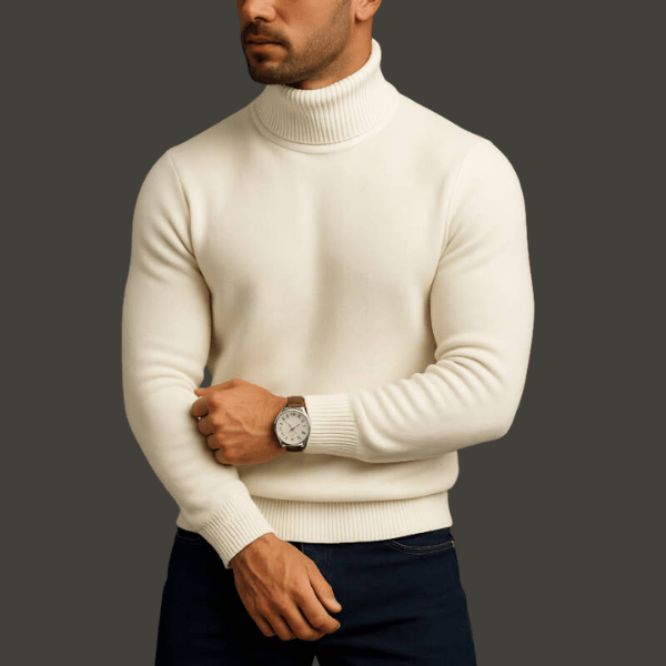 Elegant Men's Wool Roll Neck Jumper – Timeless Warmth & Stylish Comfort