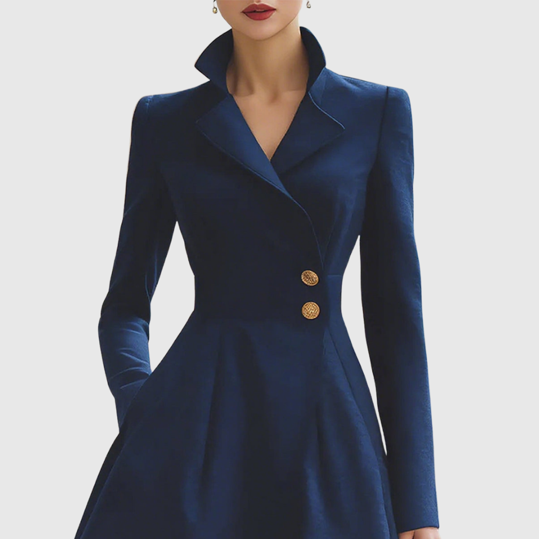 Eleanor | Navy Tailored Fit Coat Dress