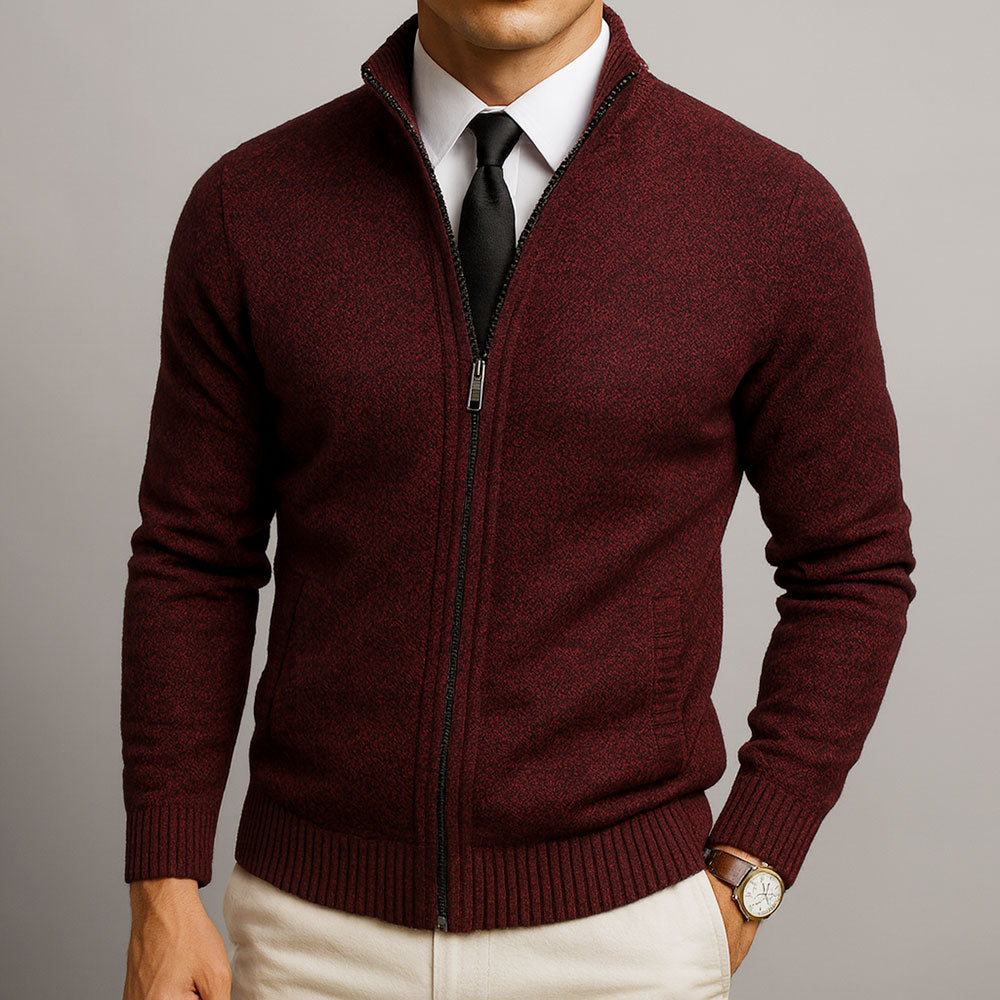 Adrien | Zip-Up Merino Wool Cardigan