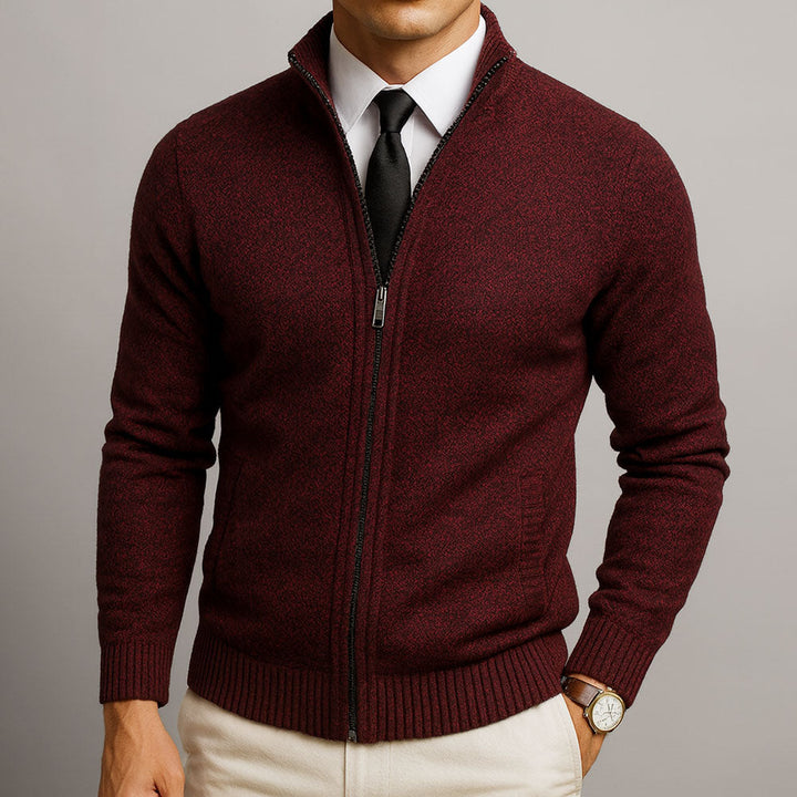 Adrien | Zip-Up Merino Wool Cardigan