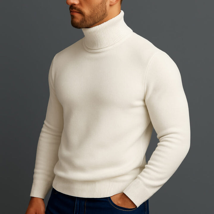 Elegant Men's Wool Roll Neck Jumper – Timeless Warmth & Stylish Comfort