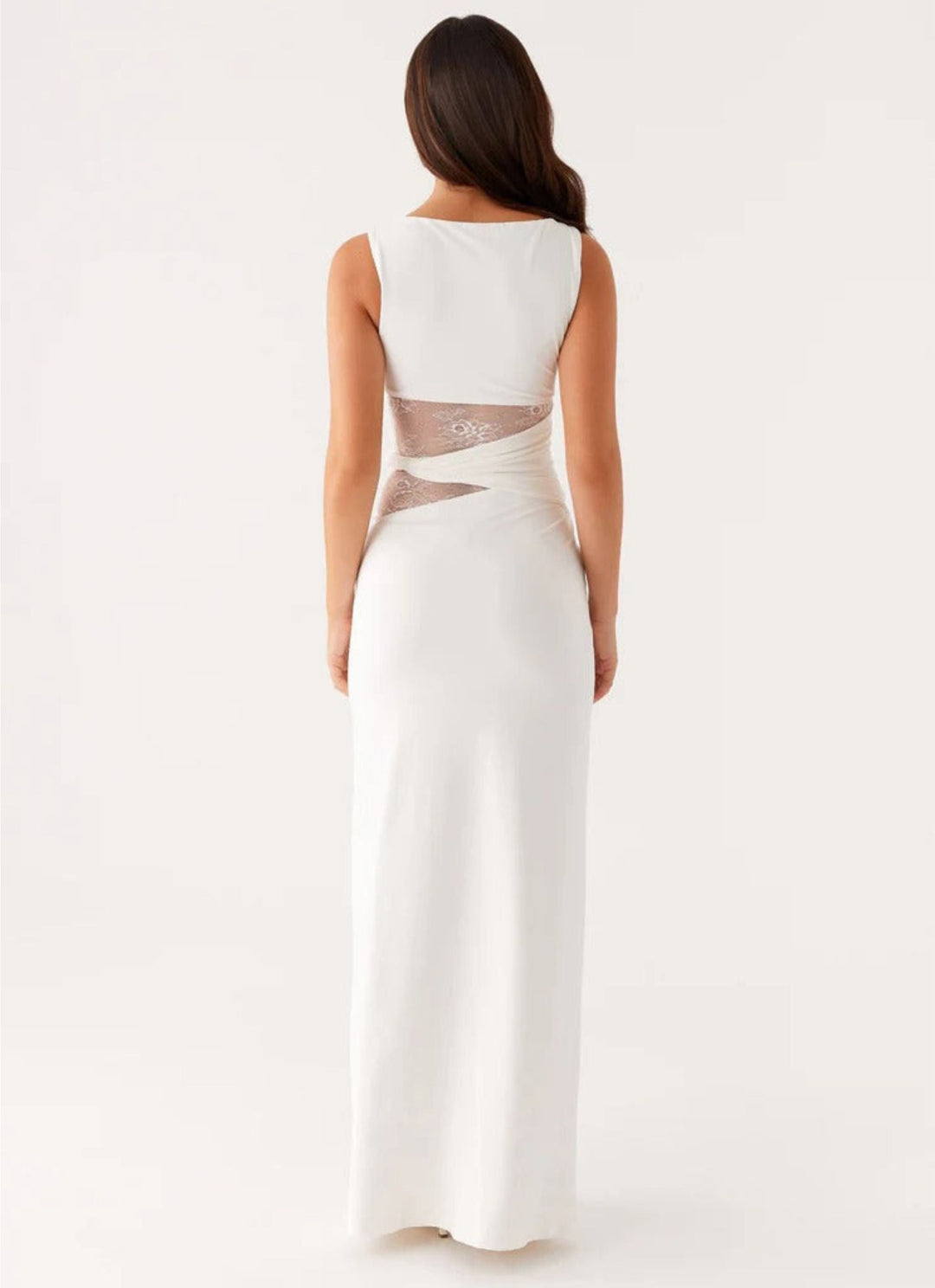 Leni | Figure-Hugging Maxi Dress with Subtle Cutouts and Lacing