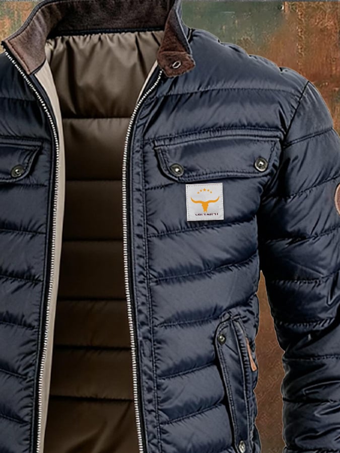 Retro Quilted Leather Men’s Jacket
