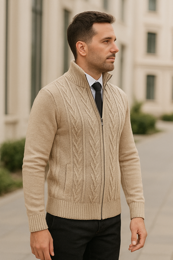 Madison | Knitted Cashmere Winter Gilet with Zip