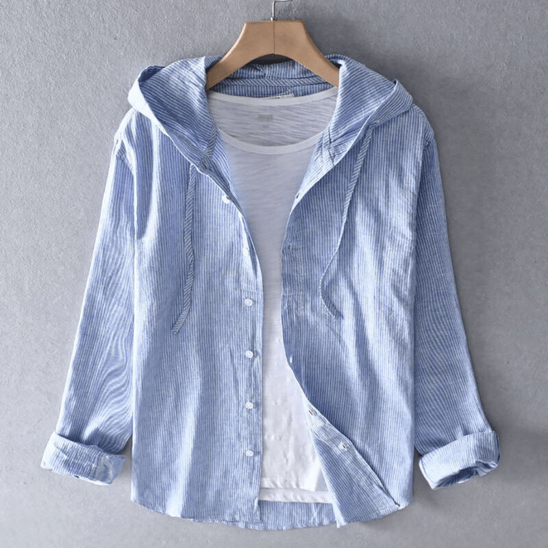 Button Hoodie – Lightweight Cotton-Linen Blend Hoodie with Buttons