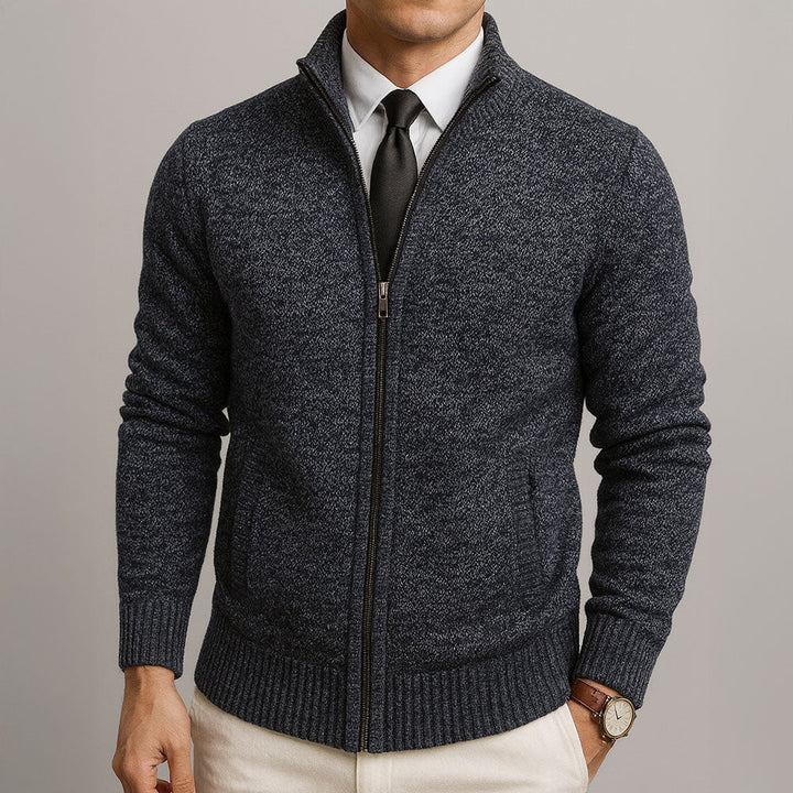 Adrien | Zip-Up Merino Wool Cardigan