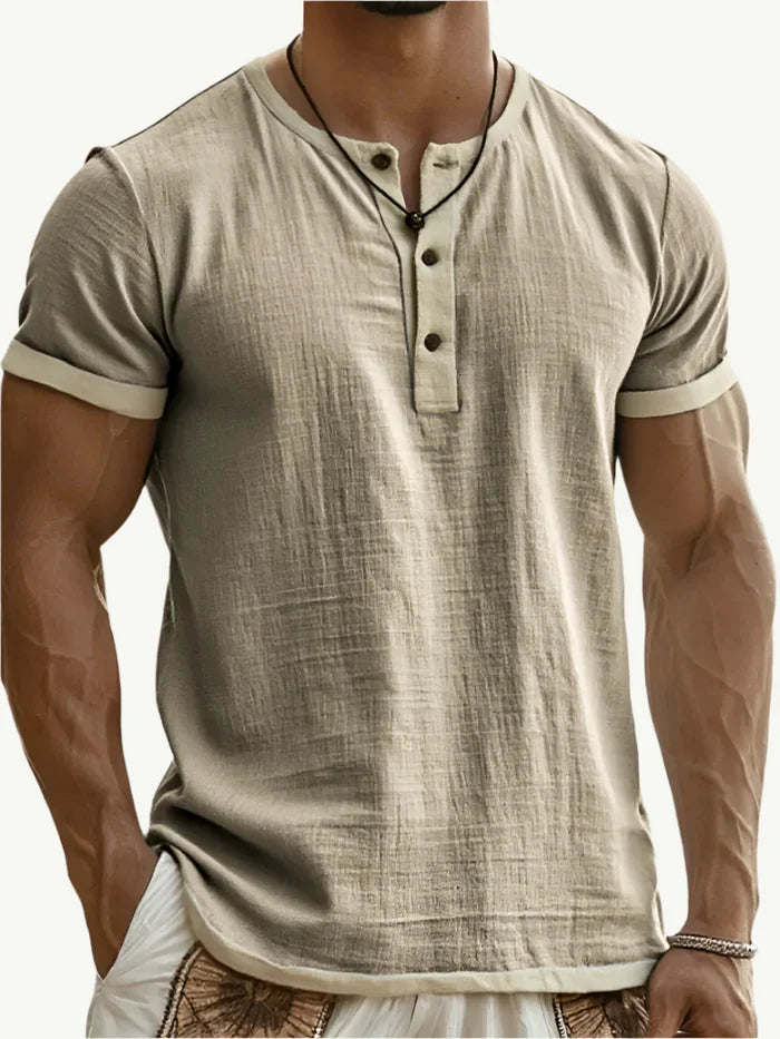 Madison | Breathable Linen Henley Shirt