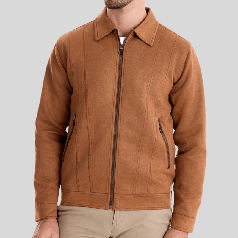 Suede Jacket with Zip – Stylish Men's Jacket with Luxury Finish and Comfortable Fit