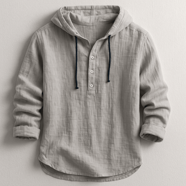Hoodie Shirt for Men – Lightweight Cotton-Linen, Breathable & Stylish