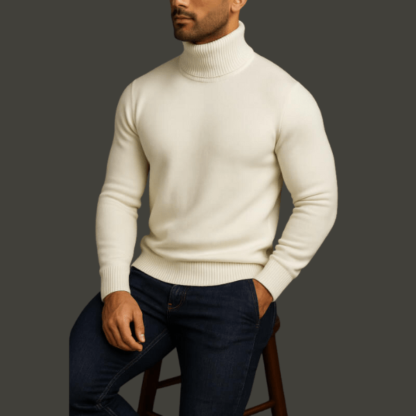 Elegant Men's Wool Roll Neck Jumper – Timeless Warmth & Stylish Comfort