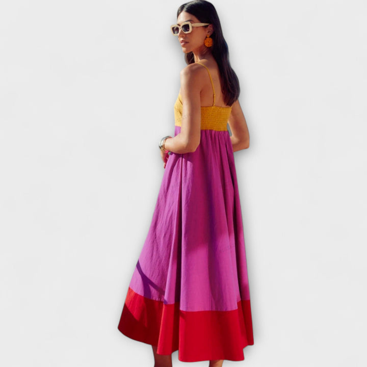 Color Block Spaghetti Strap Dress