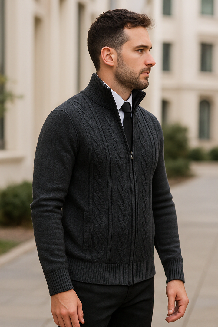 Madison | Knitted Cashmere Winter Gilet with Zip