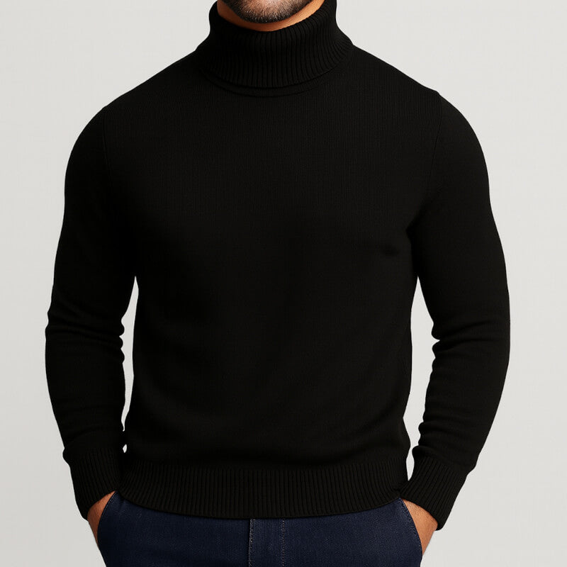 Elegant Men's Wool Roll Neck Jumper – Timeless Warmth & Stylish Comfort