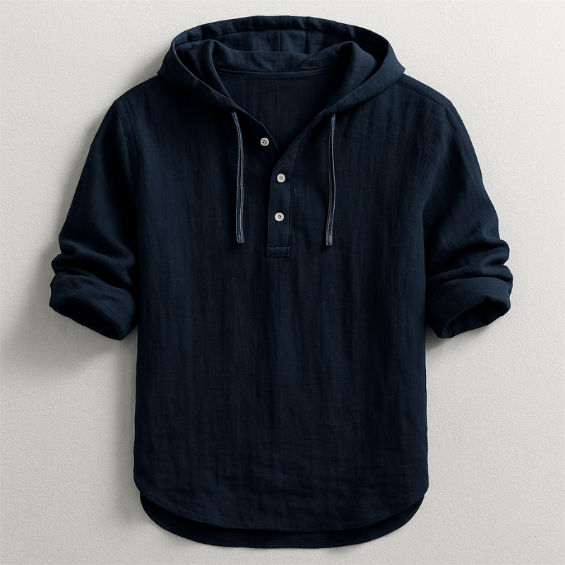 Hoodie Shirt for Men – Lightweight Cotton-Linen, Breathable & Stylish