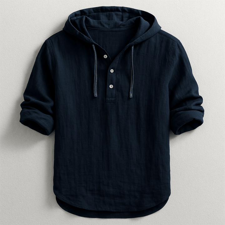 Hoodie Shirt for Men – Lightweight Cotton-Linen, Breathable & Stylish