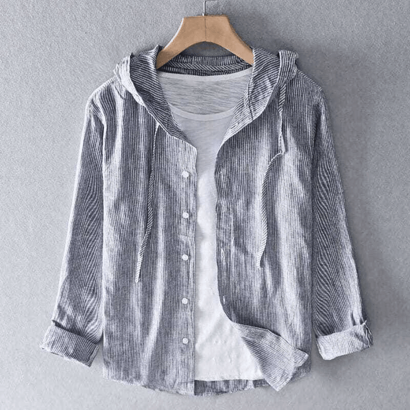 Button Hoodie – Lightweight Cotton-Linen Blend Hoodie with Buttons