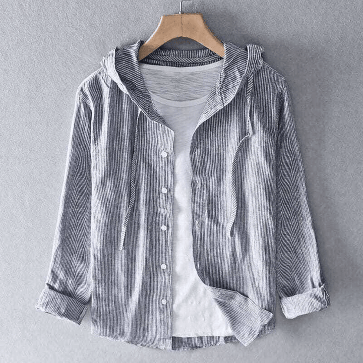 Button Hoodie – Lightweight Cotton-Linen Blend Hoodie with Buttons