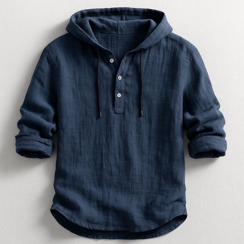 Hoodie Shirt for Men – Lightweight Cotton-Linen, Breathable & Stylish