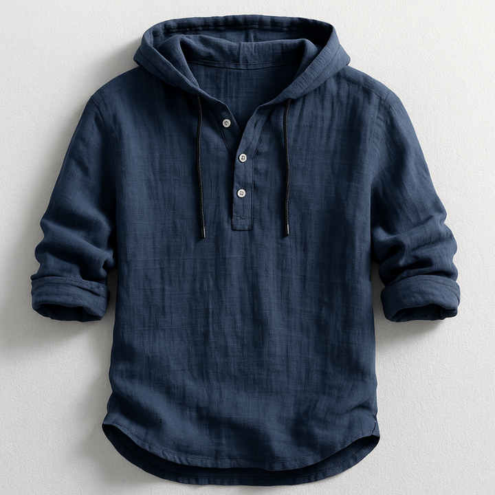 Hoodie Shirt for Men – Lightweight Cotton-Linen, Breathable & Stylish