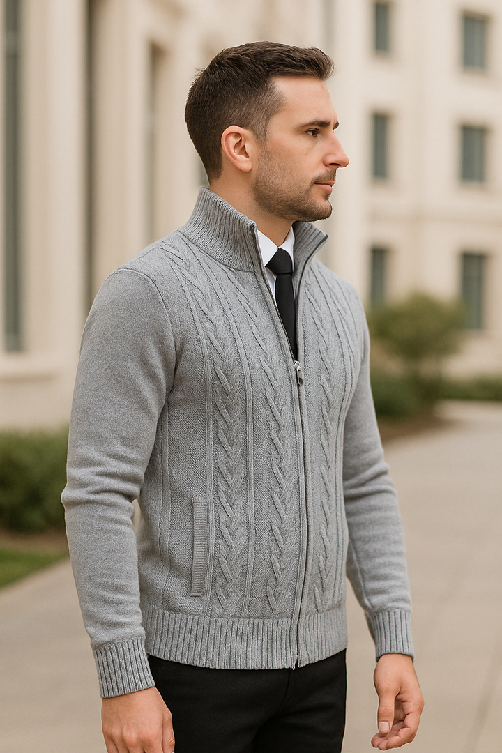 Madison | Knitted Cashmere Winter Gilet with Zip