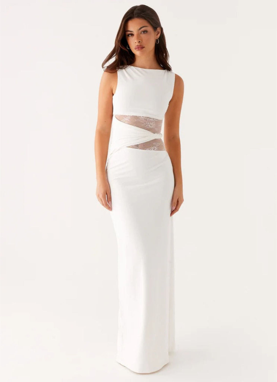 Leni | Figure-Hugging Maxi Dress with Subtle Cutouts and Lacing